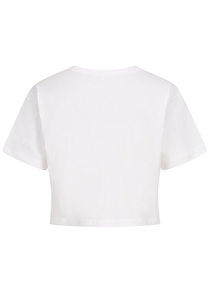 Champion Dames T-shirt met logoprint wit veelkleurig