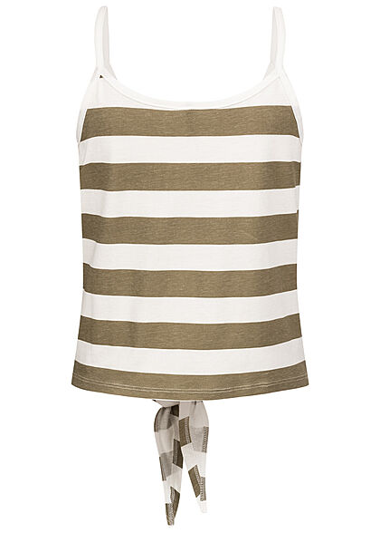 ONLY Dames Topje met knoopdetail en strepen groen wit