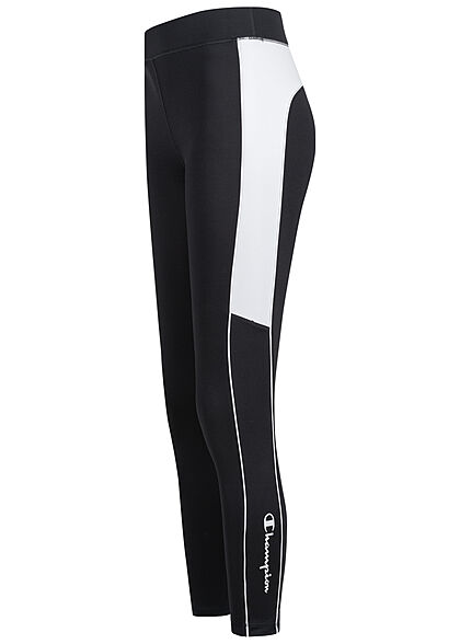 Champion Dames Korte legging met logo-opdruk colorblock zwart wit