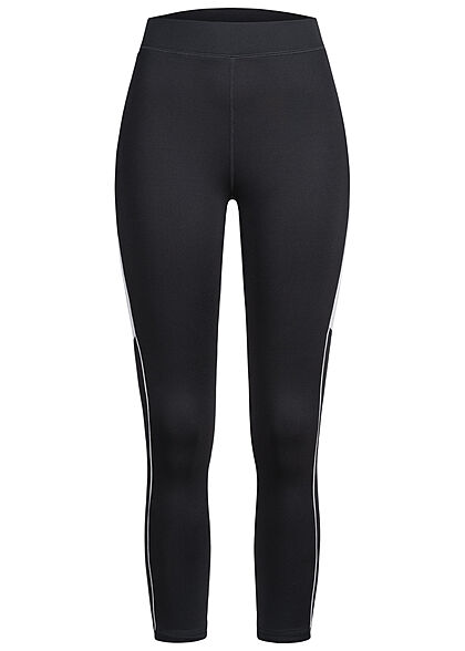 Champion Dames Korte legging met logo-opdruk colorblock zwart wit