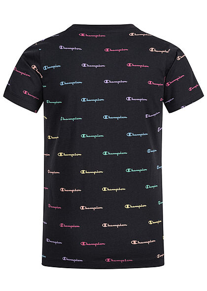 Champion Kids Meisje T-Shirt met all over logo-opdruk zwart multicolor