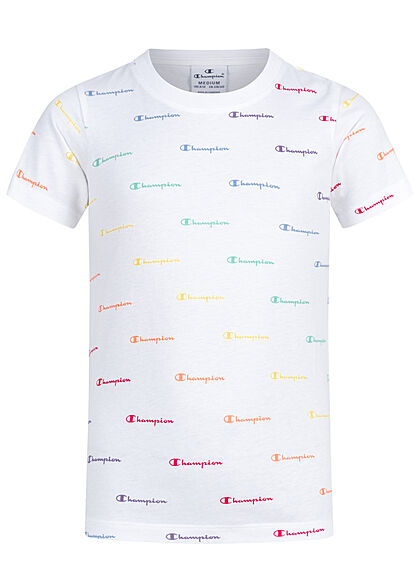 Champion Kids Meisje T-Shirt met all over logo-opdruk wit multicolor - Art.-Nr.: 22040916
