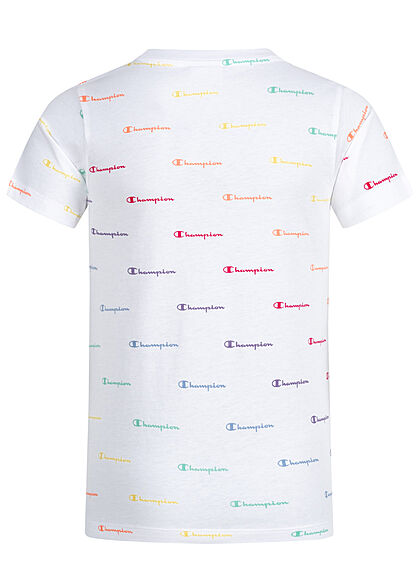Champion Kids Meisje T-Shirt met all over logo-opdruk wit multicolor