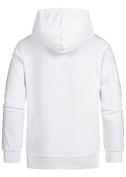 Champion Kids Jongens Hoodie met kangoeroezak en contrasterende strepen wit