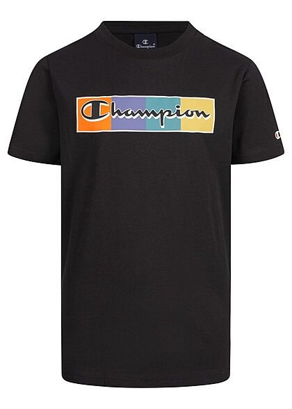 Champion Kids Jongens T-shirt met logoprint zwart multicolor