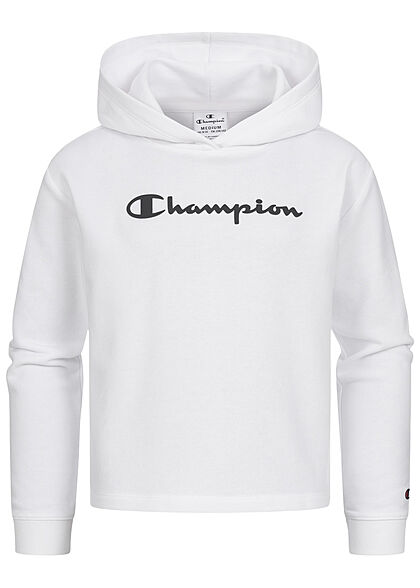 Champion Kids Meisje Hoodie met logo-opdruk wit zwart - Art.-Nr.: 22040946