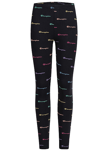 Champion Kids Meisje Legging met logo-opdruk zwart multicolor