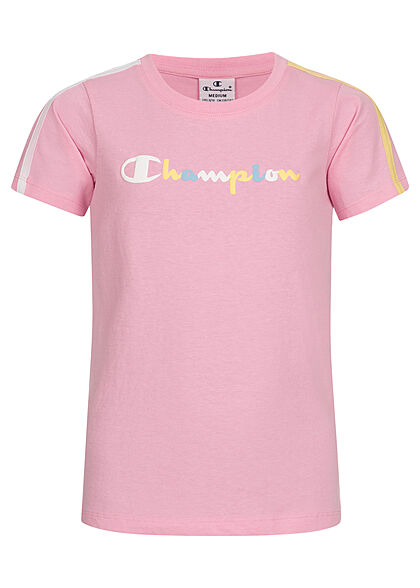 Champion Kids Meisje T-shirt met logoprint roze veelkleurig