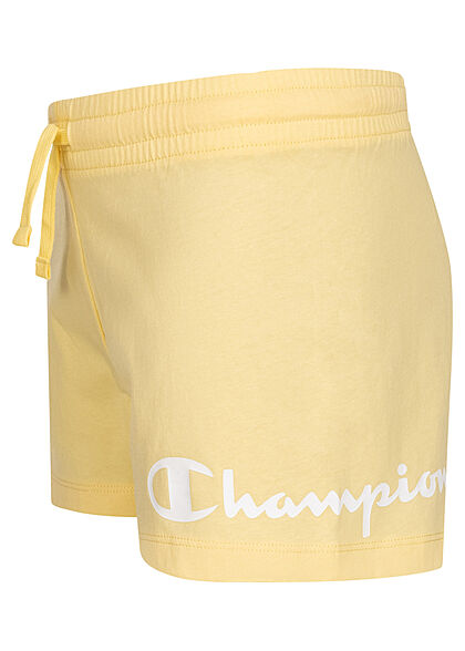 Champion Kids Meisje Basic korte broek met logo-opdruk geel wit