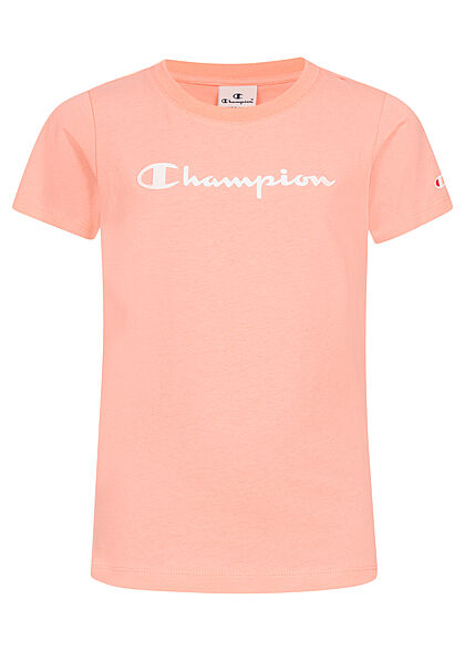Champion Kids Meisje Basic T-shirt met logo-opdruk roze wit