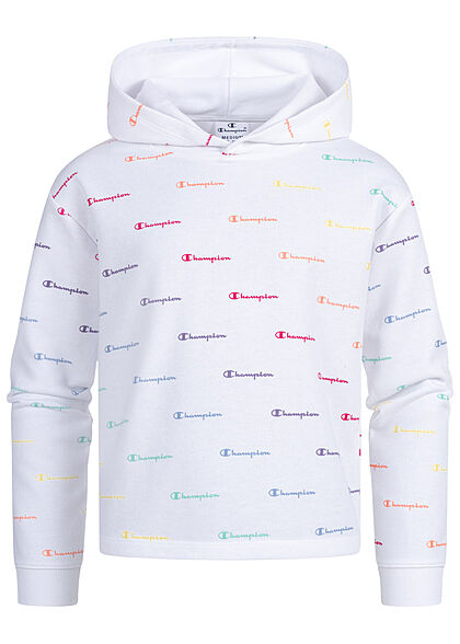 Champion Kids Meisje Hoodie met logo-opdruk wit