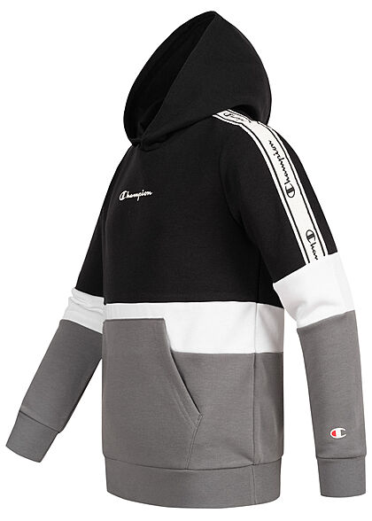 Champion Kids Jongens Hoodie met kangoeroezak zwart wit grijs