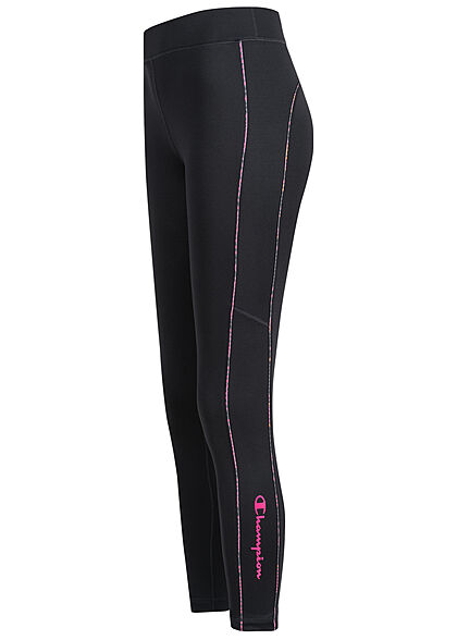 Champion Dames Crop Legging met contrasterende streep zwart