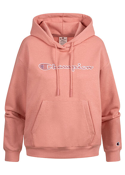 Champion Dames Hoodie met geborduurd logo en kangoeroezak roze - Art.-Nr.: 22040989
