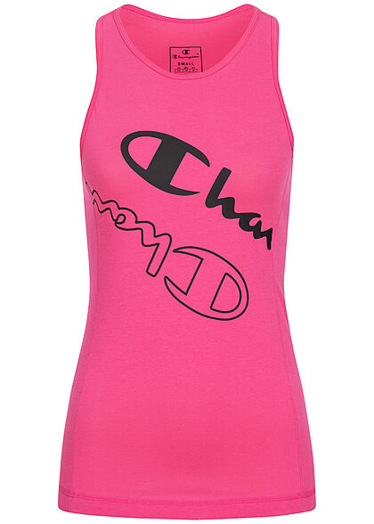 Champion Dames Tank Top met logo-opdruk roze zwart