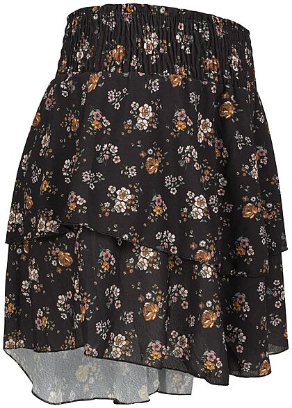 Styleboom Fashion Dames Minirok met bloemenprint zwart