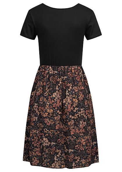 Cloud5ive Dames 2-Tone Jurk met bloemenprint zwart