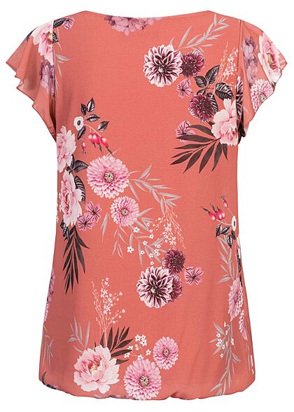 Cloud5ive Dames Chiffon Top met bloemenprint roze