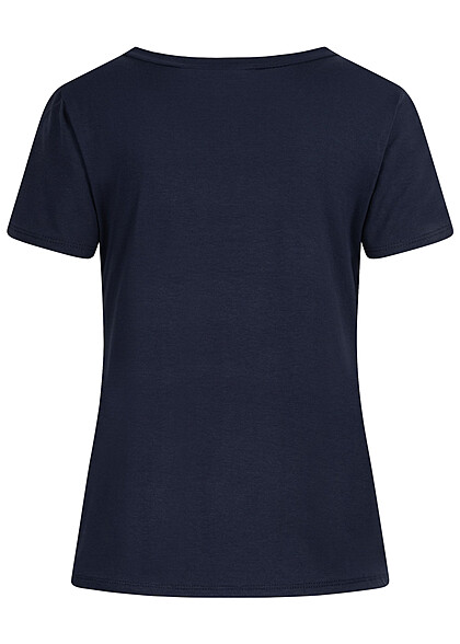 Cloud5ive Damen T-Shirt mit Buffalo Print navy blau