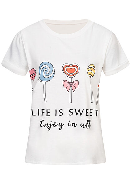 Cloud5ive Dames T-Shirt met opdruk wit - Art.-Nr.: 22046411