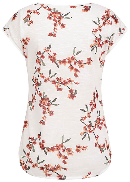 Cloud5ive Dames T-shirt met bloemenprint wit