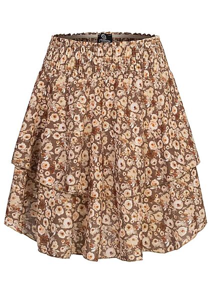 Styleboom Fashion Dames Minirok met bloemenprint zwart