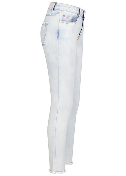 Seventyseven Lifestyle Dames High Waist Enkel Jeans met 5 zakken gewassen blauw
