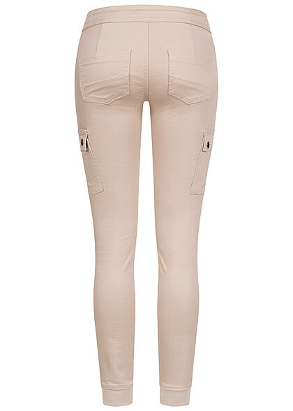 Seventyseven Lifestyle Dames Low Waist Cargo Broek met 6 zakken beige