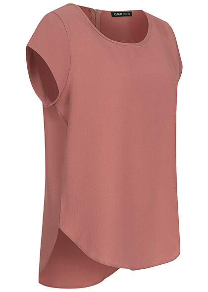 Cloud5ive Dames Shirt met rits en bloemenprint roze bruin