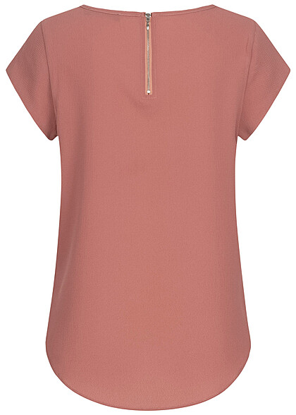 Cloud5ive Dames Shirt met rits en bloemenprint roze bruin