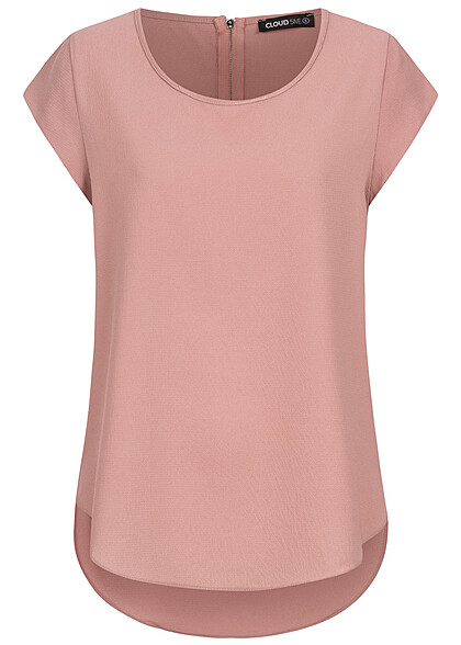 Cloud5ive Dames Top met rits en getextureerde stof roze