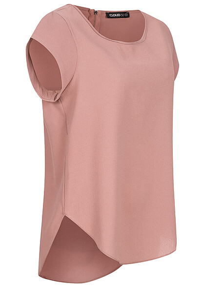 Cloud5ive Dames Top met rits en getextureerde stof roze