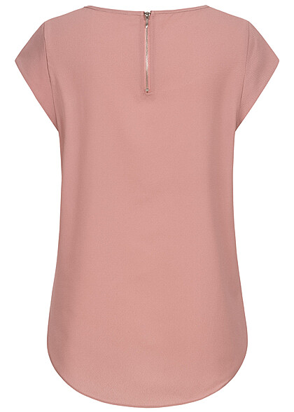 Cloud5ive Dames Top met rits en getextureerde stof roze
