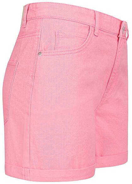 ONLY Dames Hoog uitgesneden jeans korte broek met 5 zakken roze