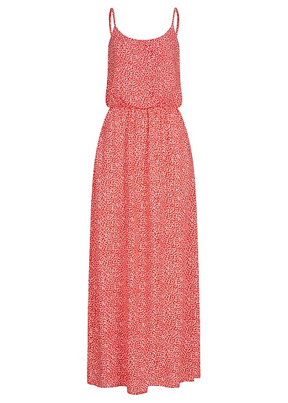 ONLY Dames Viscose Jurk met bloemenprint en verstelbare bandjes rood wit - Art.-Nr.: 22050034