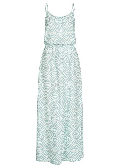 ONLY Dames Viscose Jurk met print en verstelbare bandjes turkoois - Art.-Nr.: 22050035