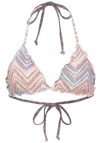 ONLY Dames Bikinitop met zigzagpatroon roze multicolor - Art.-Nr.: 22050041