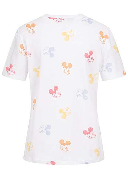 Pieces Dames Disney T-Shirt met Mickey Mouse opdruk wit veelkleurig