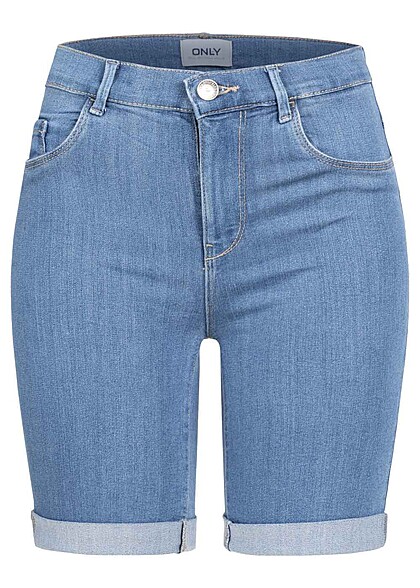 ONLY Dames NOOS Mid-Waist Shorts met 5 zakken lichtblauw denim