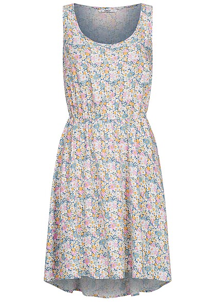 ONLY Dames Viscose Jurk met elastische tailleband en bloemenprint blauw - Art.-Nr.: 22050071