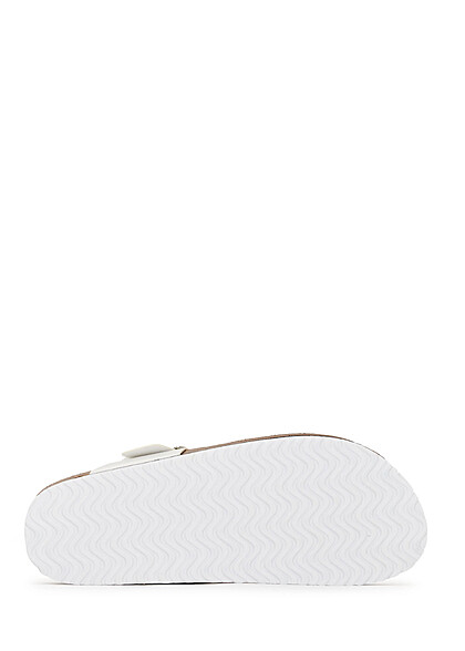 Tom Tailor Dames Sandalen met gestreepte zool en logopatch wit