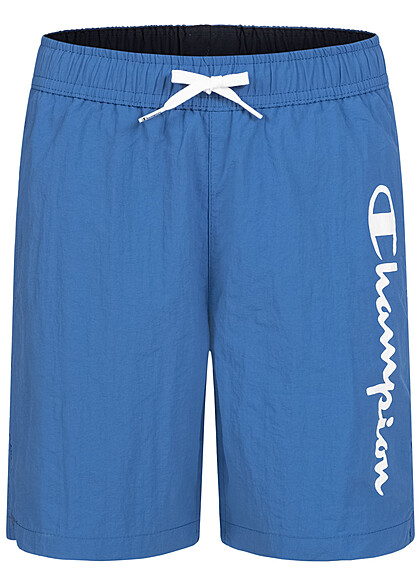 Champion Kids Jongens Zwemshort met 2 zakken en logoprint blauw wit