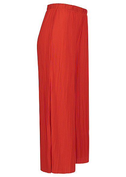 VILA Dames Culotte Broek met hoge tailleband en elastiek rood
