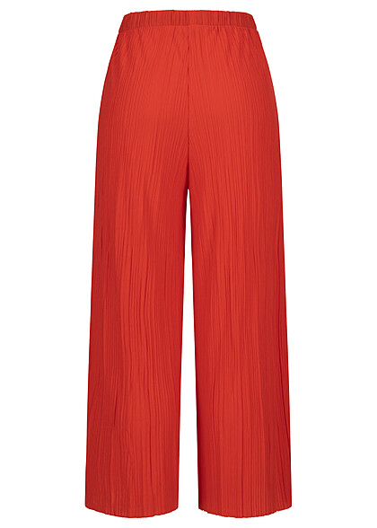 VILA Dames Culotte Broek met hoge tailleband en elastiek rood