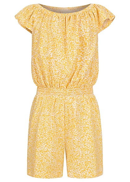 Name it Kids Meisje Playsuit met bloemenprint geel wit - Art.-Nr.: 22050119