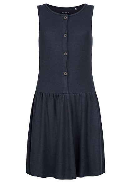 Name it Kids Meisje Viscose Jurk met knopen marineblauw
