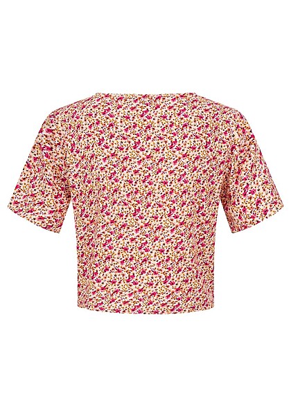ONLY Dames Viscose Top with V-Neck and floral print purple