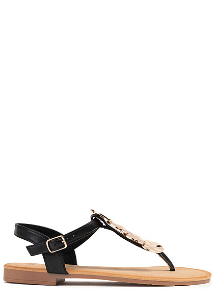 Seventyseven Lifestyle Dames Sandalen met decoratieve applicaties zwart