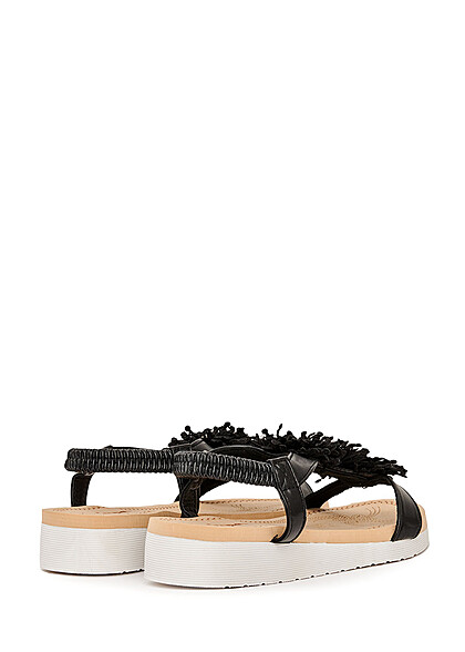 Seventyseven Lifestyle Dames Sandalen met decoratieve applicaties zwart