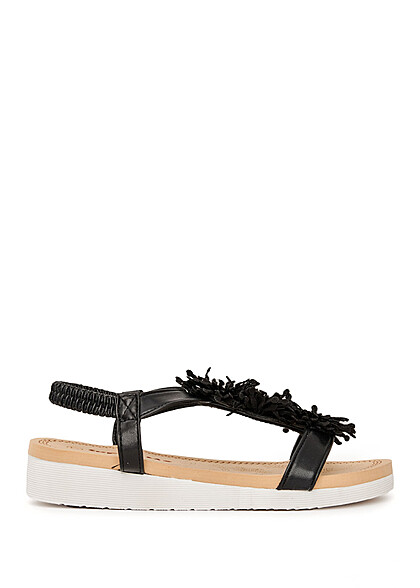Seventyseven Lifestyle Dames Sandalen met decoratieve applicaties zwart